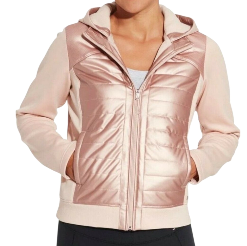 Calia Rose Gold Pink Quilted Jacket Size Small